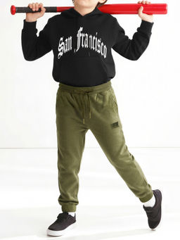 max - Boys Solid Joggers-Olive