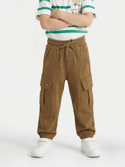 max - Boys Solid Joggers-Brown
