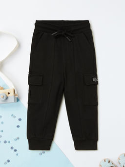max - Boys Solid Joggers-Black