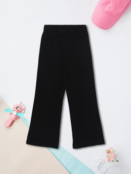 max - Girls Solid Pants-Black