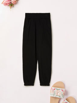 max - Girls Solid Joggers-Black