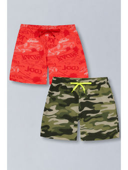 PLUM TREE - Cotton Printed Multi-Color Shorts (Pack of 2)