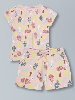 PLUM TREE - Cotton All Over Printed Top And Shorts
