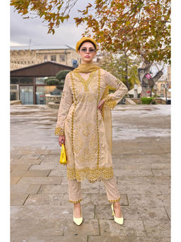 Autumnlane - Ayat Basil Full Embroidery Pakistani Kurta with Pant & Dupatta (Set of 3)