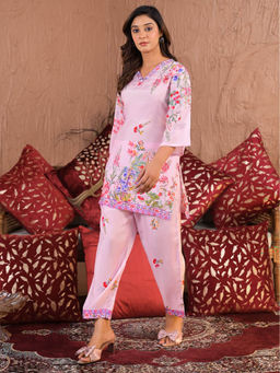 Autumnlane - Raagvi Candy Muslin Printed Kurti with Pant (Set of 2)