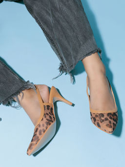 Truffle Collection - Brown Animal Print Stiletto Heels