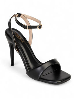 Truffle Collection - Black Solid Stiletto Heels
