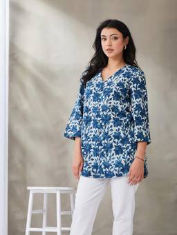 Fabindia - Indigo Cotton Dabu Tunic