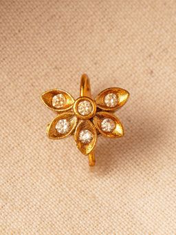 Azai by Nykaa Fashion - Festive Embellished Gold Nose Ring