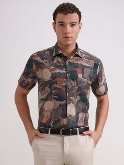 JadeBlue - Super Luxe Men Multicolor Printed Formal Shirt