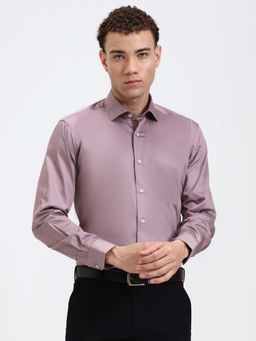 Metal - Men Dusty Pink Slim Fit Formal Shirt