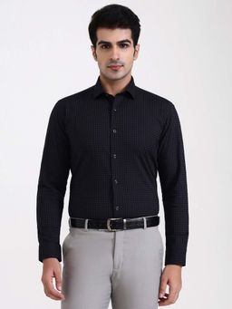 Greenfibre - Charcoal Checked Slim Fit Formal Shirt
