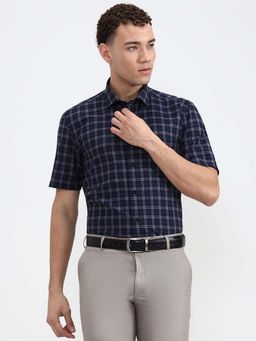 Greenfibre - Men Blue Checked Formal Shirt