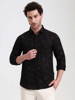Greenfibre - Men Black Printed Casual Shirt