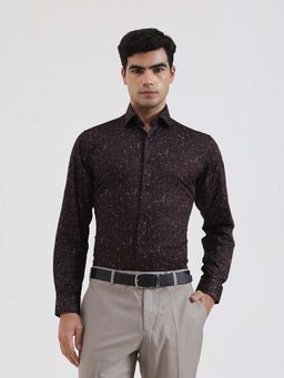 Greenfibre - Maroon Printed Party Wear Shirt