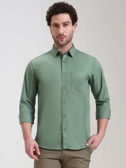 Greenfibre - Men Fren Green Slim Fit Casual Shirt