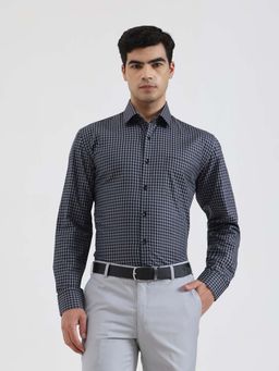 JadeBlue - Men Grey Checked Formal Shirt