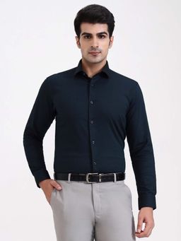Greenfibre - Men Bottle Green Slim Fit Formal Shirt