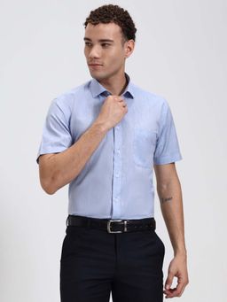 Greenfibre - Men Solid Blue Formal Shirt