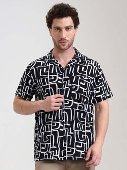 JadeBlue - Men Slim Fit Casual Black Shirt