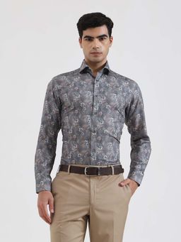Greenfibre - Men Grey Printed Party Wear Shirt