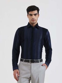 Wyre - Men Blue Stripes Party Wear Shirt