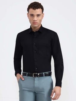 Metal - Men Black Slim Fit Formal Shirt
