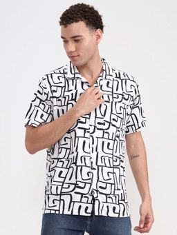 JadeBlue - Men Slim Fit Casual White Shirt