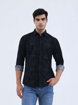 JadeBlue - Men Navy Blue Printed Casual Shirt