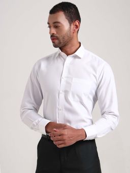 Greenfibre - Men White Textured Formal Shirt