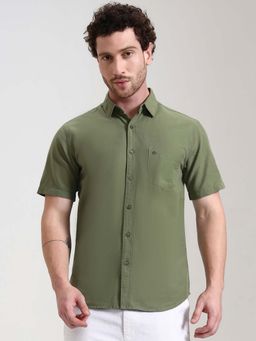 Greenfibre - Men Pista Green Casual Shirt