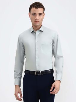 Metal - Slim Fit Pista Green Formal Shirt