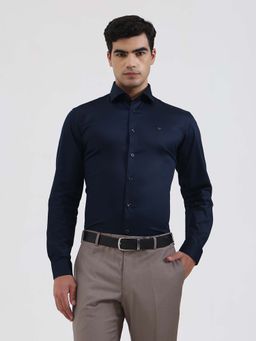 Greenfibre - Men Navy Blue Slim Fit Formal Shirt