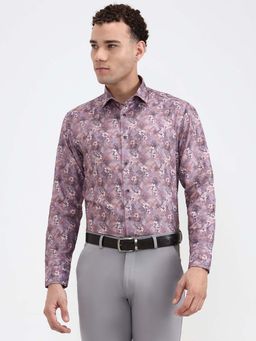 Greenfibre - Dusty Purple Printed Party Wear Shirt