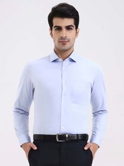 Metal - Men Blue Solid Slim Fit Formal Shirt