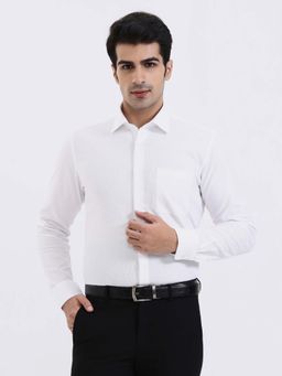 JadeBlue - Youth Men White Solid Formal Shirt