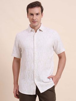 JadeBlue - Men White Printed Casual Shirt