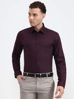 JadeBlue - Youth Men Wine Slim Fit Formal Shirt