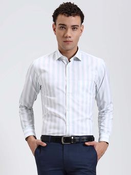 Greenfibre - Men Slim Fit White Formal Shirt