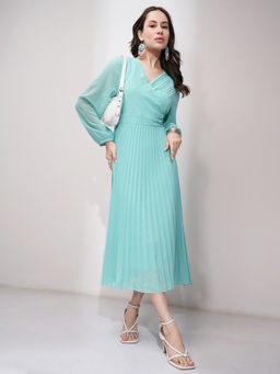 TOKYO TALKIES - Accordion Pleats Empire Midi Dress