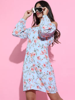 TOKYO TALKIES - Women Stunning Blue Floral Dress