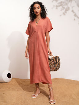 TOKYO TALKIES - V-Neck Midi Dress