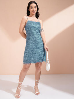 TOKYO TALKIES - Women Embellished Print Georgette A-Line Mini Dress