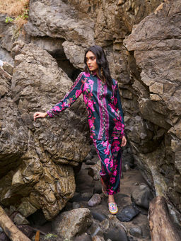 dash and dot - Green Contrast Floral Co-Ord (Set of 2)