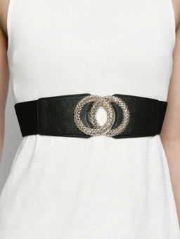 Twenty Dresses by Nykaa Fashion - Black Textured Party Belt
