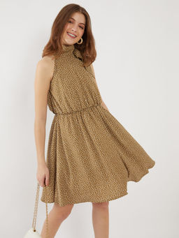 Zink London - Women's Brown Printed Dress