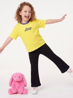 United Colors of Benetton - Yellow Relaxed Fit Crew Neck Graphic Print T-Shirt
