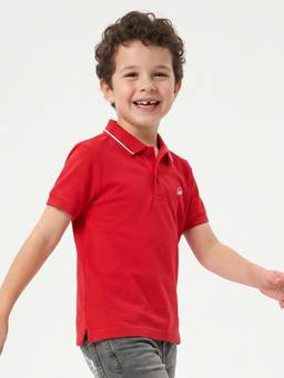 United Colors of Benetton - Red Regular Fit Polo Neck Solid Polo T-shirt