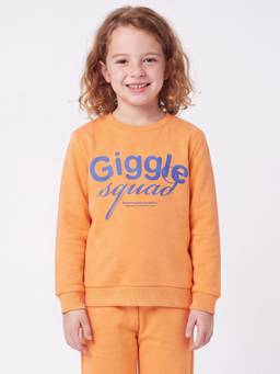 United Colors of Benetton - Orange Regular Fit Crew Neck Typography Sweatshirt
