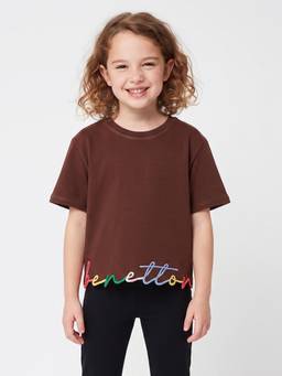 United Colors of Benetton - Brown Boxy Fit Crew Neck Solid T-Shirt